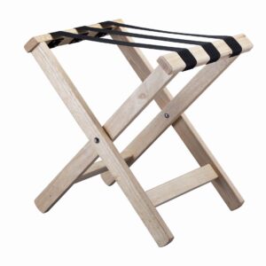 Compact wooden luggage stand light wood