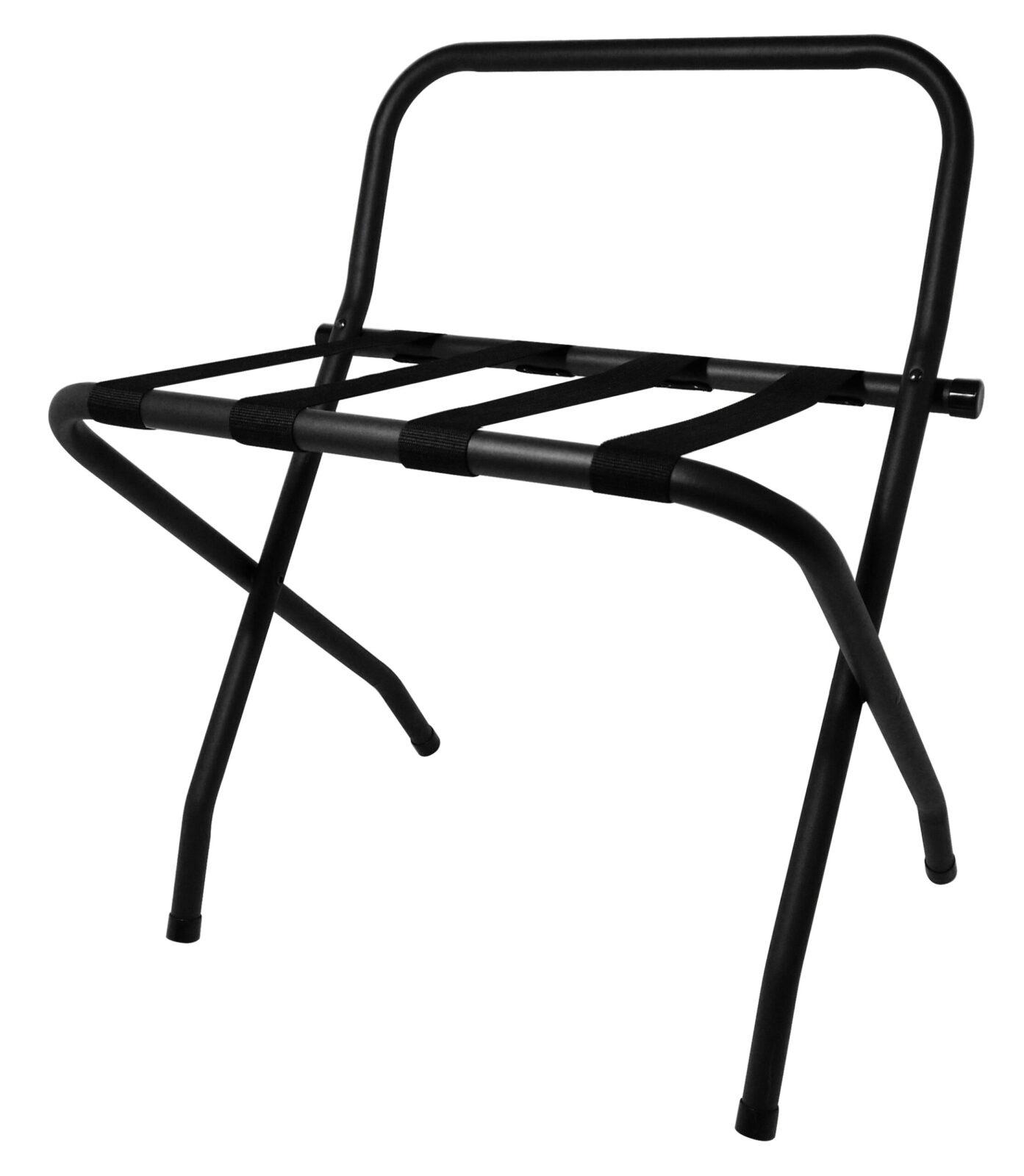Luggage Racks Ashton Metal Luggage Rack With Back Black 11296 Each