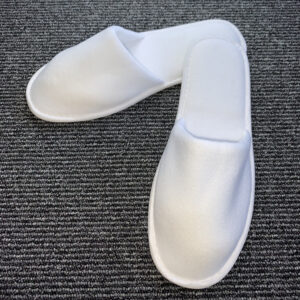 Economy Poly Velour Slipper in paper bags- Closed Toe 30cm Dot sole