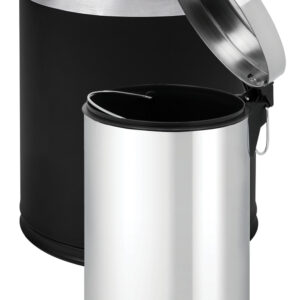 Bins Thornton 9L Double Layer Bin Black + Croft 3L Pedal Bin Chrome (6+6)