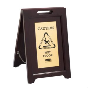 Rubbermaid Wood Safety Sign Brass Plate Brass